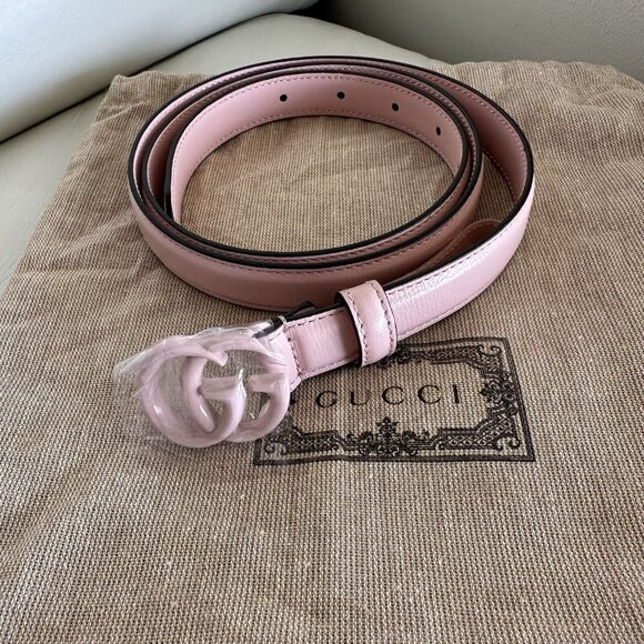 NEW GUCCI BELT Pink Marmont GG Leather 409417 Sz 100 Cm 40 In - Picture 3 of 7